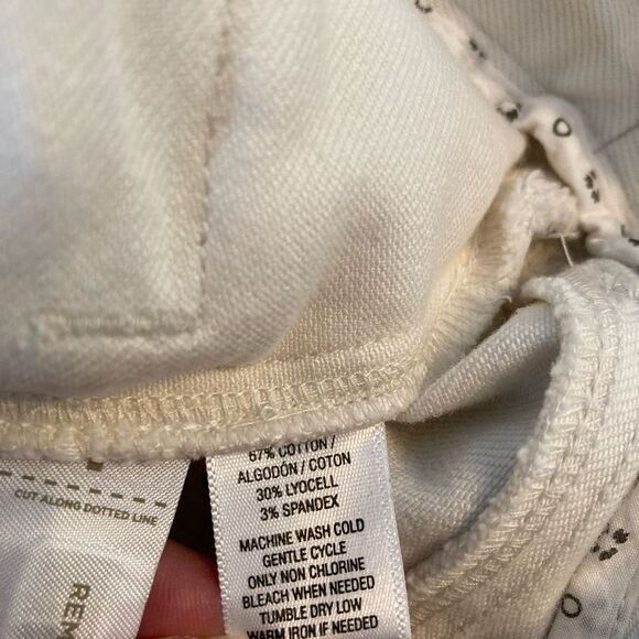 LOFT NWT cream pants w/zipper pockets and unfinished hem chic for season - Picture 8 of 11